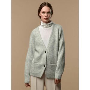 Pure Cashmere NYC Mohair Curves Sleeve Gray Cardigan Sweater Women's Size XS/S